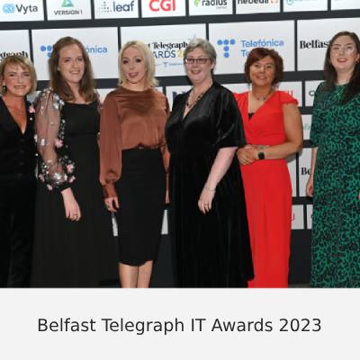 The Exceptional Circumstances team pictured at the Belfast Telegraph IT Awards 2023