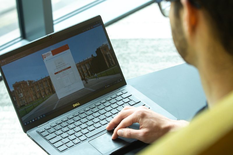 student looking at MyFuture website on a laptop