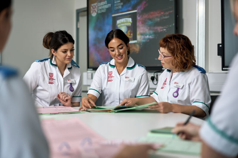 Nursing/Midwifery Students group work in class room setting