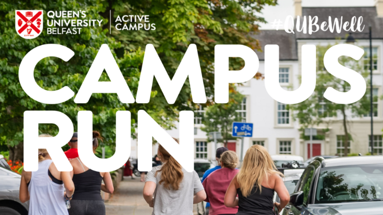 Staff on a campus run around QUB