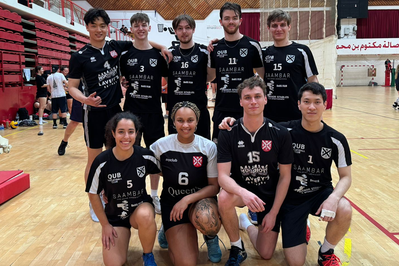 QUB Volleyball Club at a competition