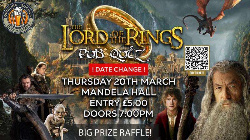 Lord of the Rings Quizmasters Pub Quiz poster