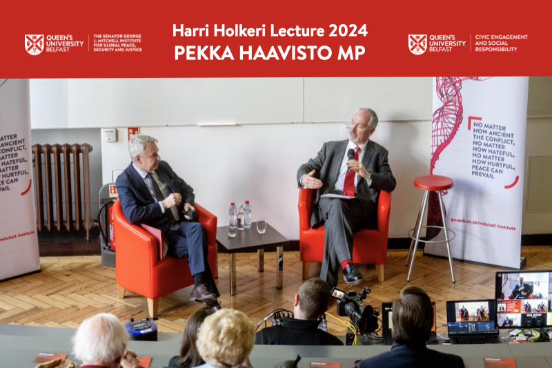 Mr Pekka Haavisto MP and Prof English in conversation