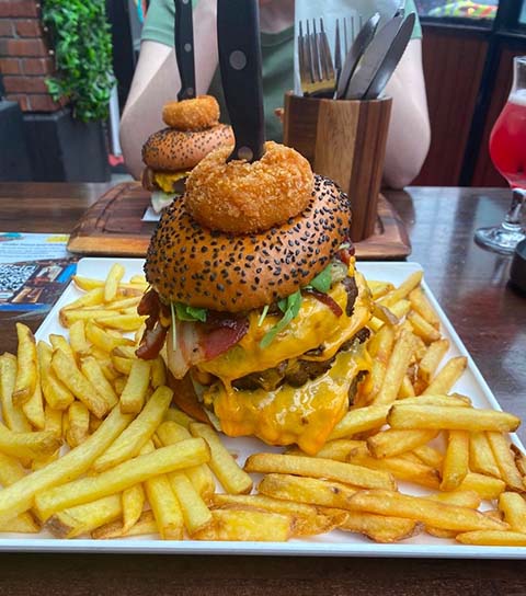 Giant burger Patrick had in Dublin
