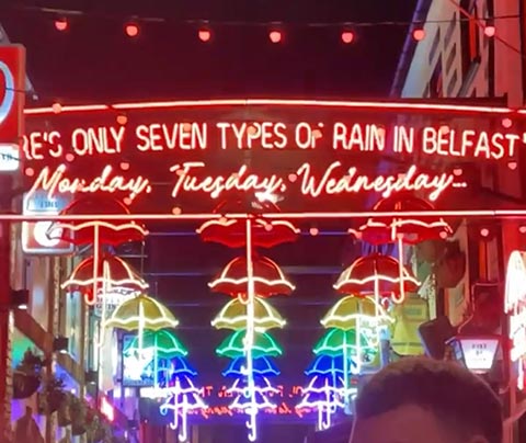 Rainbow umbrellas Belfast