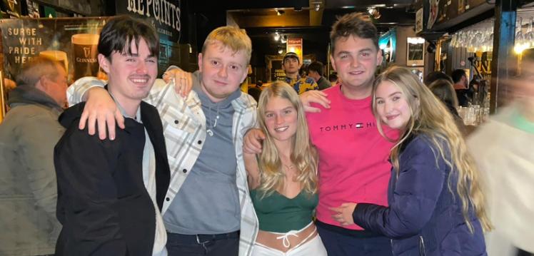 Students at the Points bar, Dublin Road Belfast