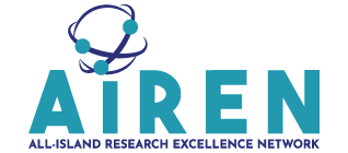 white, blue, green logo for AIREN research network