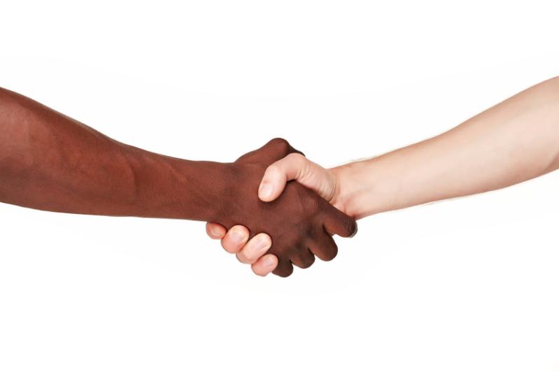 Two people shaking hands