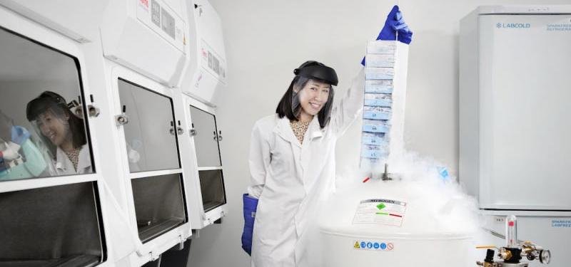 female researcher carrying out research in laboratory