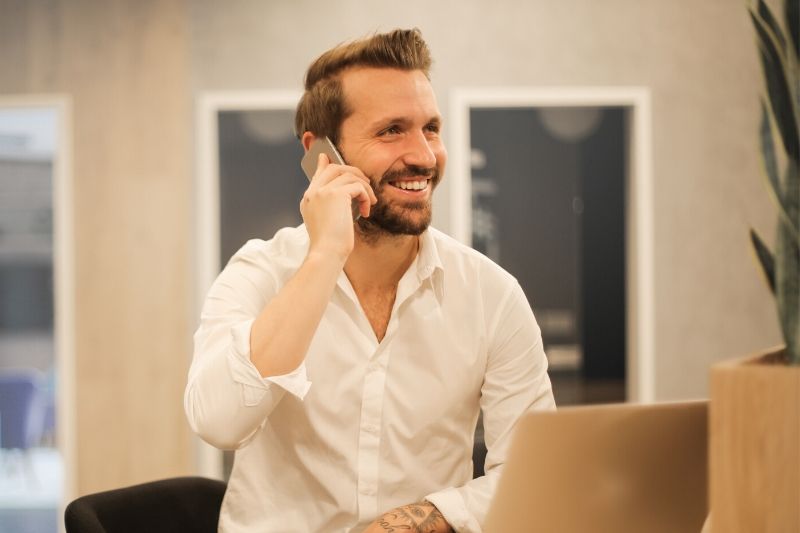 Young professional man on a phone