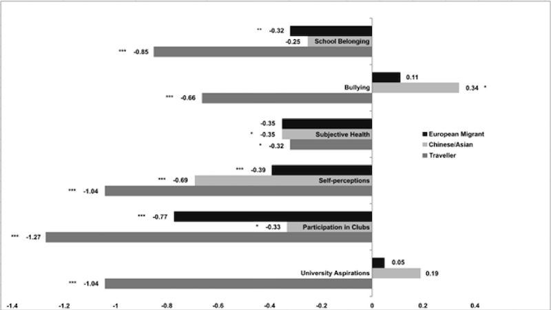 Graph, minority ethnic groups in school