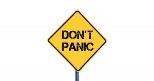 don't panic sign