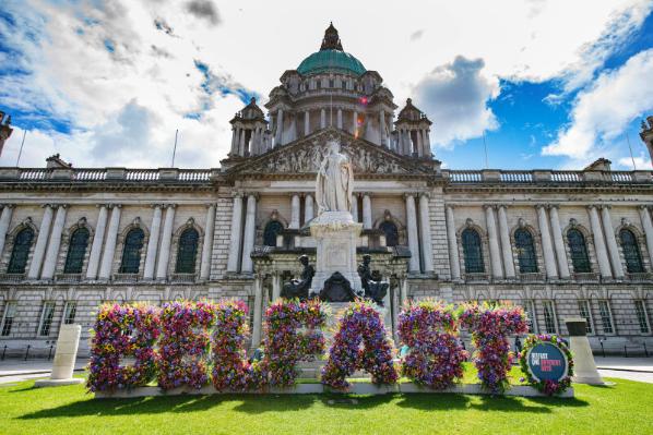 Front of city hall in Belfast