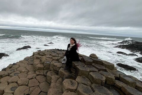 Student Brittany at the Giant's Causeway