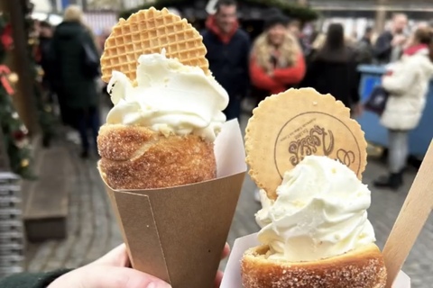 Two chimney cakes from the Belfast Christmas market