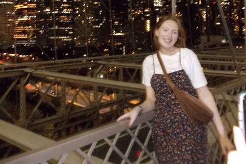 Student Chloe standing on bridge in New York