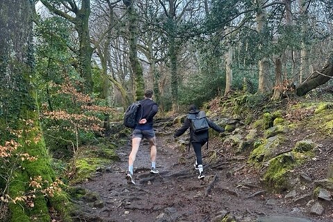 Two people on a hike