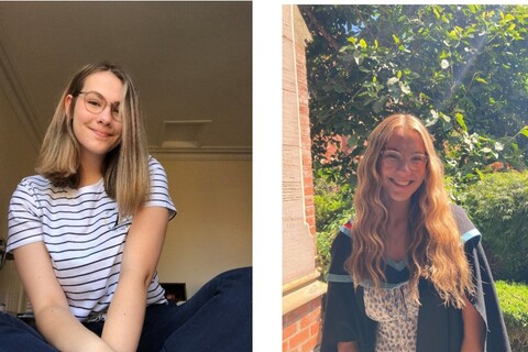 Student Kathryn's selfies on her first and last day at Queen's