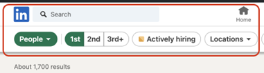 LinkedIn people search results