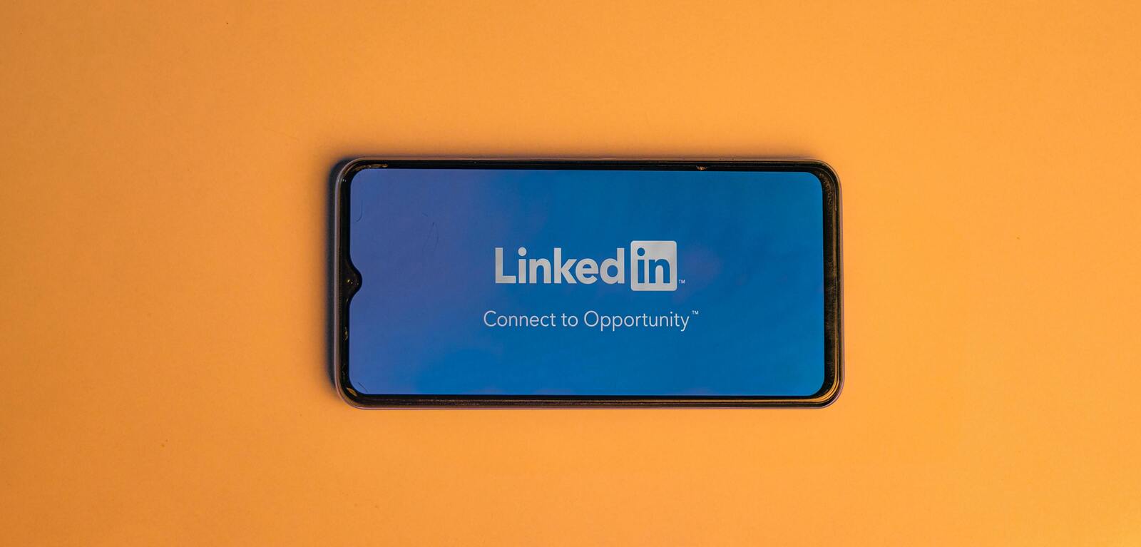 Phone displaying linkedin logo