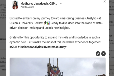 Madhurya Linkedin post