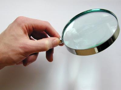 Hand and magnifier