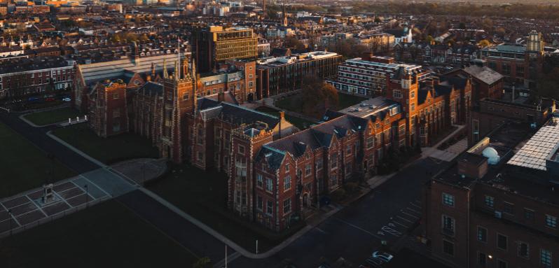 Queen's main campus at sunrise