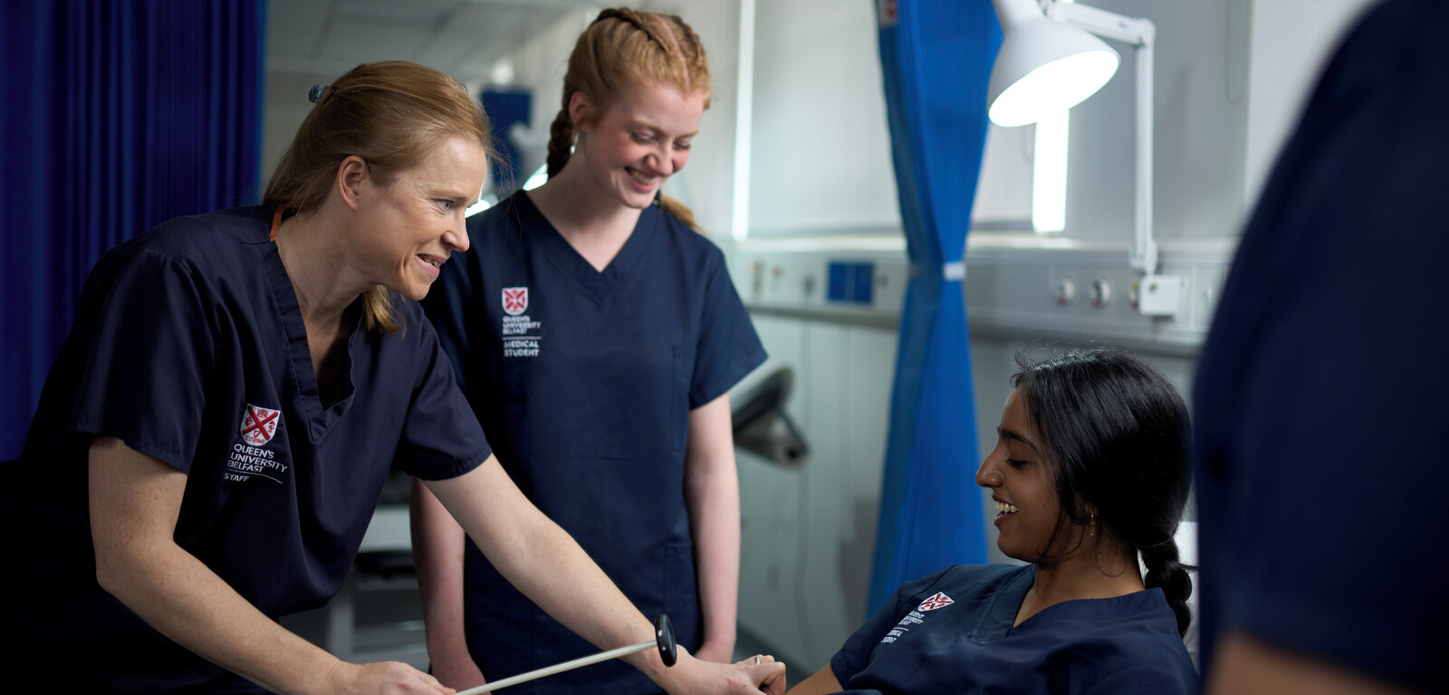 Medicine students in hospital simulation