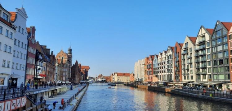 River in old town, Gdansk Poland