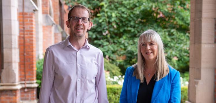 Profs Gemma Catney & Christopher Lloyd celebrating their appointment to the Academy of Social Sciences