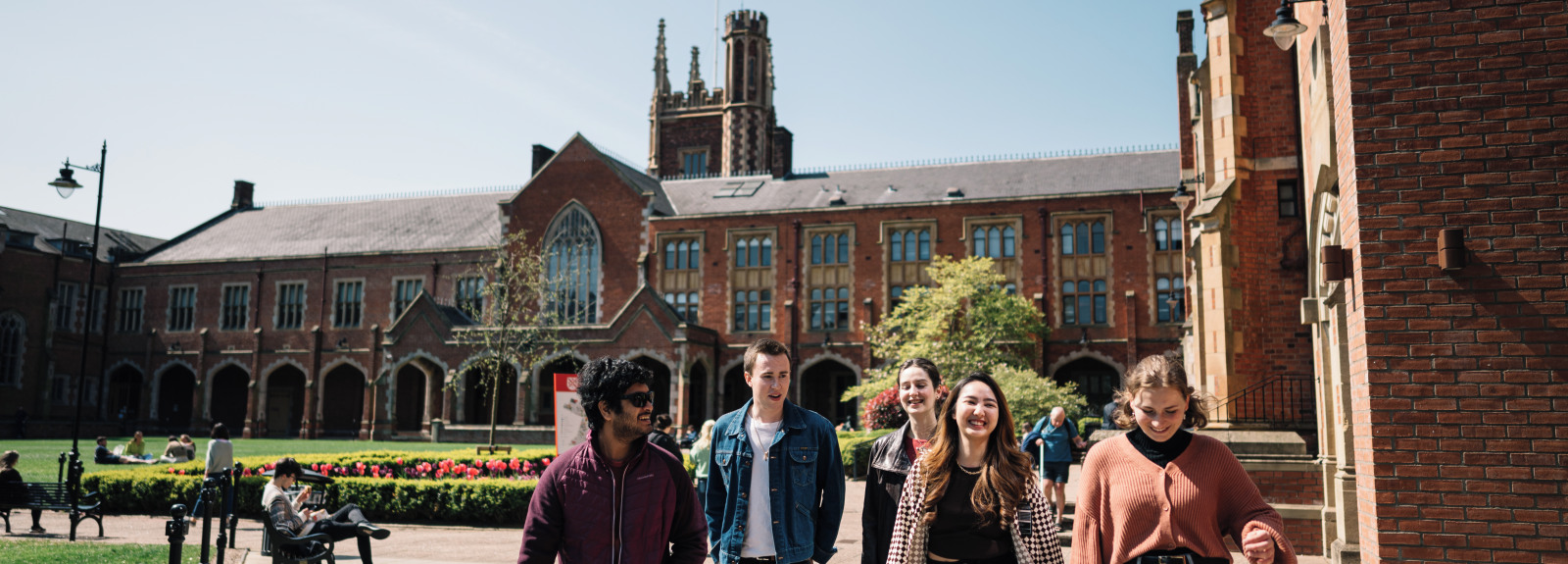 Students walking through quad