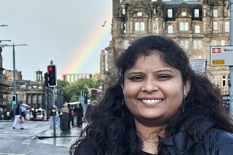 Student Sai Sree in Edinburgh city