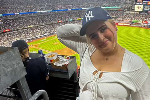 Student Sarah Geraghty at Yankees baseball game
