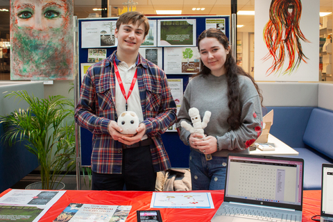 Two students at stall at NI Science Festival 2025