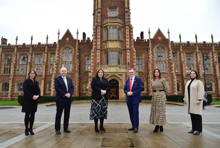 VC and guests outside the Lanyon