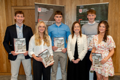 Benjamin Neil, Sean O'Neill, Matthew Rice, Dara Shaw and Medbh Tohill, Winners of The Dawn Johnston Prize, Presented by Deloitte