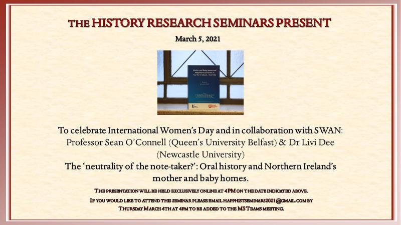 History Research Seminar & IWD 5 March 2021
