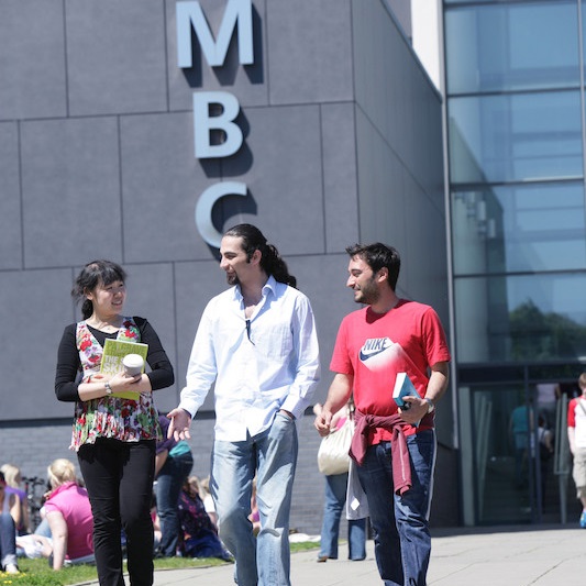 sTUDENTS OUTSIDE THE MBC