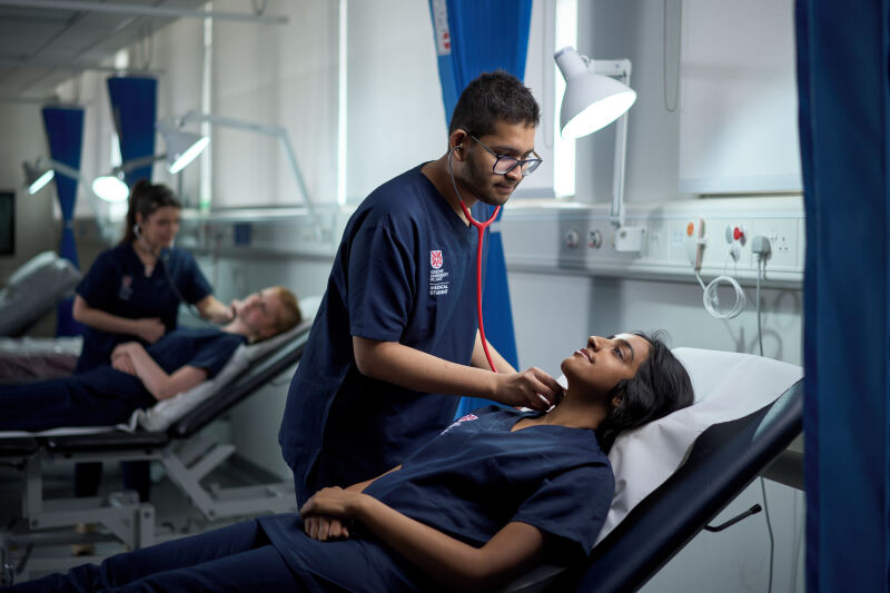 Students working in the Clinical Skills Education Centre (CSEC) at Queen's University