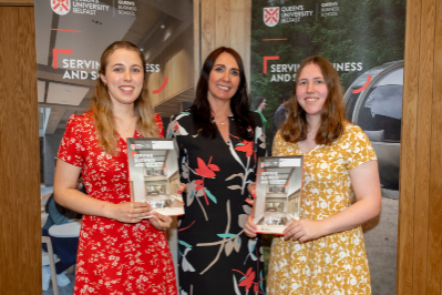 Katie McCauley and Leah Doherty, Winners of Best Performing Level 2 Student in the Level 1 and Level 2 Financial Accounting Modules, Presented by KPMG
