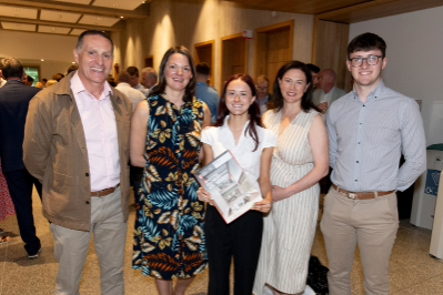 Lauren Breen, family, Jenny Johnson and Gerry Cullen from Acumen