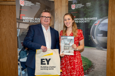 Leah Doherty, Winner of the Level 2 Student with the Highest Overall Average Mark in the Core Accounting Modules in the Second Year of BSc Accounting, Presented by EY