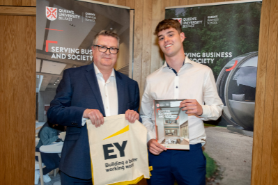 Patrick Latimer, Winner of Best Student in Business Start-Up, Presented by EY