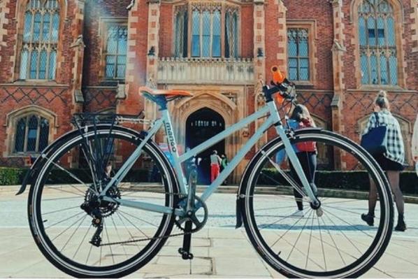 Bike in front of the Lanyon